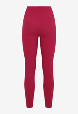 Wolford Slash Elastic-Waist Leggings Ruby