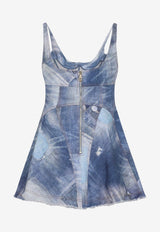 Roberto Cavalli Patchwork Denim Mini Dress Denim