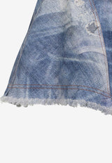 Roberto Cavalli Patchwork Denim Mini Dress Denim