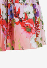 Roberto Cavalli Miami Flowers-Print Midi Skirt Multicolor
