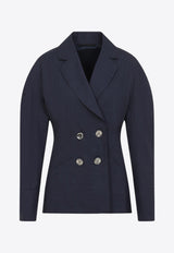 Denim Double-Breasted Blazer