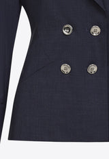 Denim Double-Breasted Blazer