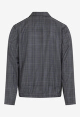 Prince-of-Wales Zip-Up Jacket in Wool