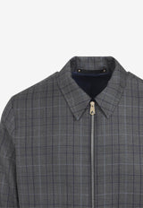 Prince-of-Wales Zip-Up Jacket in Wool