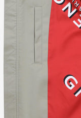 Leather-Collar Zip-Up Jacket