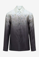 Floral Print Degrade Silk Shirt
