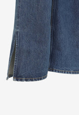 Logo Patch High-Waist Faded Jeans