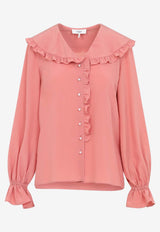 Crepe De Chine Ruffled Blouse