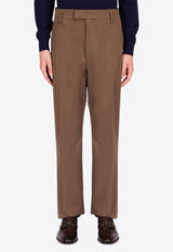 Ferragamo Tailored Straight-Leg Pants Brown 144274 P 787028 CONCRETE