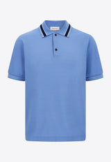 Ferragamo Short-Sleeved Polo T-shirt Blue 144705 H 786177 BLEUET/N NAVY/WHITE