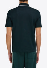 Ferragamo Half-Zip Polo T-shirt Dark Green 144797 H 786219 MOSS/WHITE