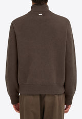 Ferragamo Bomber Jacket with Leather Insert Brown 144800 B 785964 CONCRETE