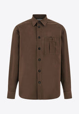 Ferragamo Oversized Button-Up Shirt Brown 144813 D 785060 CONCRETE