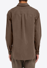 Ferragamo Oversized Button-Up Shirt Brown 144813 D 785060 CONCRETE