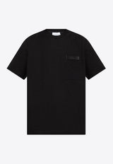 Ferragamo Leather Patch T-shirt Black 144818 H 786361 NERO