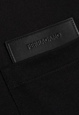 Ferragamo Leather Patch T-shirt Black 144818 H 786361 NERO