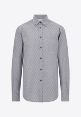Ferragamo Logo Monogram Button-Up Shirt Gray 144831 C 785048 GRAPHITE