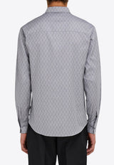 Ferragamo Logo Monogram Button-Up Shirt Gray 144831 C 785048 GRAPHITE