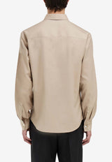 Ferragamo Long-Sleeved Oxford Shirt Beige 144831 C 790225 SAFARI