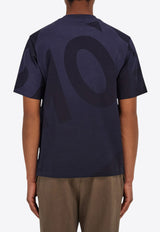 Ferragamo Graphic Print T-shirt Navy 144857 H 786383 NEW NAVY