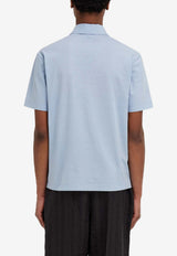 Ferragamo Gancini Polo T-shirt Light Blue 145742 H 793775 WASHED DENIM