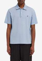 Ferragamo Gancini Polo T-shirt Light Blue 145742 H 793775 WASHED DENIM