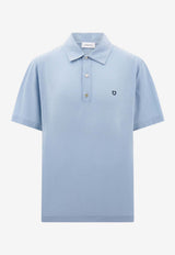 Ferragamo Gancini Polo T-shirt Light Blue 145742 H 793775 WASHED DENIM
