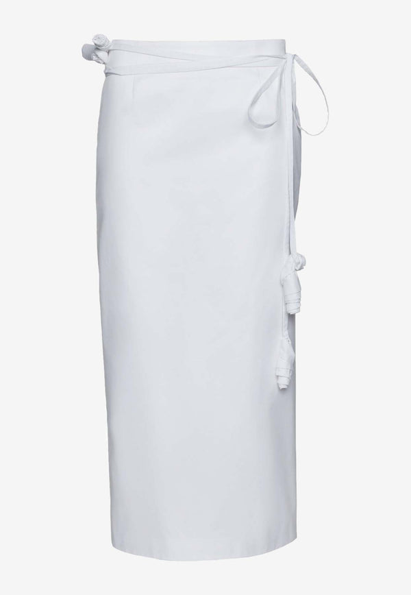 Magda Butrym Belted Floral-Applique Midi Skirt 146524WHITE