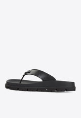 Triangle Logo Rubber Thong Sandals