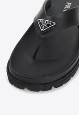 Triangle Logo Rubber Thong Sandals