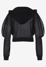 Long-Sleeved Linen and Silk Hooded Top