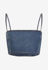 Cropped Sleeveless Denim Top