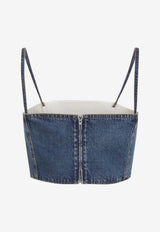 Cropped Sleeveless Denim Top