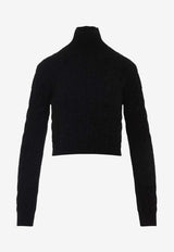 Silk High-Neck Pullover Sweater