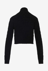 Silk High-Neck Pullover Sweater