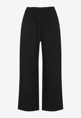 Sonny Pinstripe Pants with Elastic-Waist