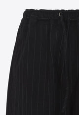 Sonny Pinstripe Pants with Elastic-Waist