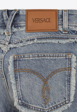 Raw-Edges Wide-Leg Jeans