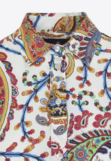 Printed Midi Shirt Dress with Belt