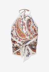Paisley Print Tie-Up Bandana Top