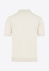 Ribbed Knit Polo T-shirt