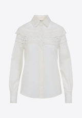 Lace-Trimmed Long-Sleeved Shirt