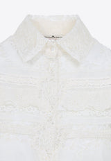 Lace-Trimmed Long-Sleeved Shirt