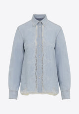 Lace-Trimmed Denim Shirt