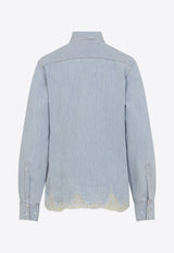 Lace-Trimmed Denim Shirt