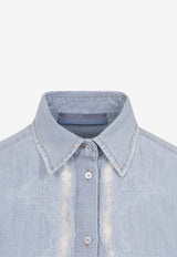 Lace-Trimmed Denim Shirt