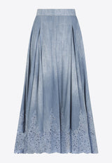 Midi Skirt with Lace-Insert