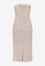 Strapless Lace Midi Dress