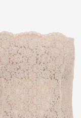 Strapless Lace Midi Dress