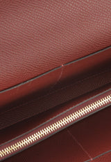 Kelly To Go Wallet in Rouge H Epsom with Gold Hardware